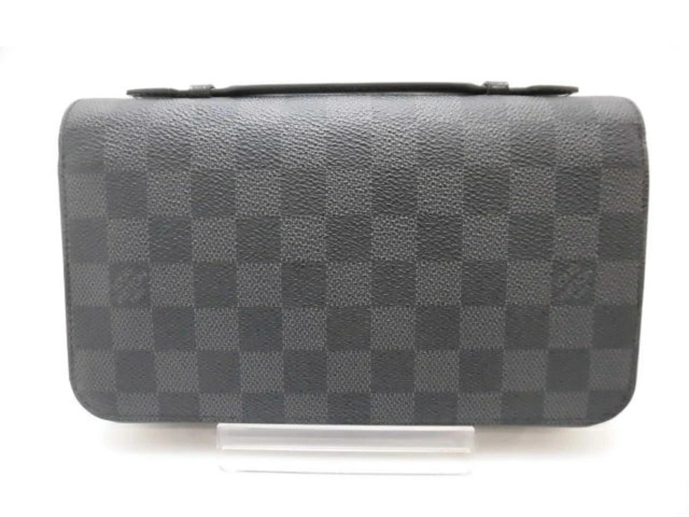 LOUIS VUITTON Zippy Shoulder Bag Damier Graphite Black